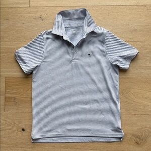 Vineyard Vines Blue and White Striped Polo